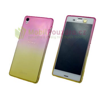 Ultratenké gelové žluto růžové pouzdro na SONY Xperia Z3 D6603 D6633