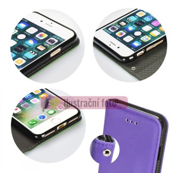 TERMO BOOK - peněženkové fialové pouzdro na HUAWEI Y7