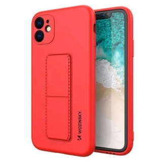 Gelové KICKSTAND červené pouzdro na XIAOMI Redmi Note 9 Pro / 9S