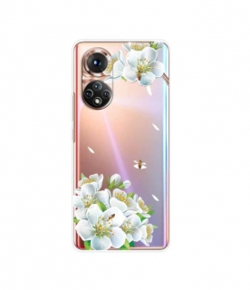 Gelový kryt s obrázkem na HONOR 50 Lite / HUAWEI Nova 8i - vzor WHITE FLOWERS