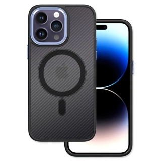 Kryt MagSafe Carbon pro Apple iPhone 15 Pro , barva černá-fialová