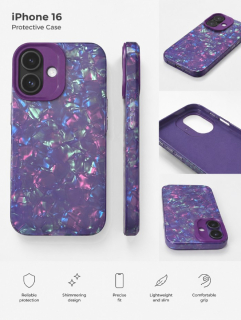 Kryt TUTTI FRUTTI pro Apple iPhone 16, barva fialová