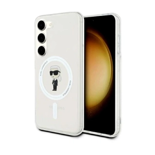Originální kryt KARL LAGERFELD  hardcase IML Ikonik MagSafe KLHMS24SHFCKNOT pro Samsung Galaxy S24 , barva čirá