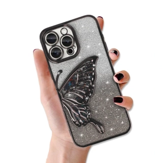 Kryt Butterfly Water pro iPhone 15 Pro, černý