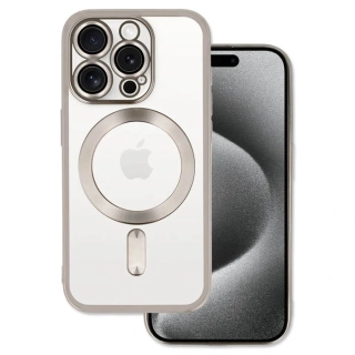 Kryt Metallic Magsafe pro Apple iPhone 16 Pro , barva stříbrná