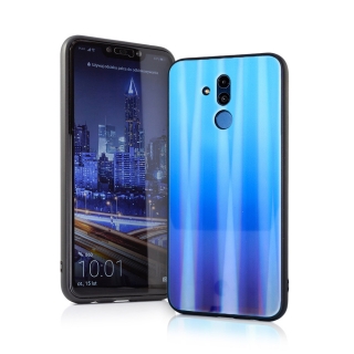 Temperované BUMPER pouzdro na SAMSUNG J610 Galaxy J6 Plus J6+ (2018) - vzor RAINBOW BLUE