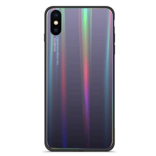 Temperované BUMPER pouzdro na SAMSUNG J610 Galaxy J6 Plus J6+ (2018) - vzor RAINBOW GREY