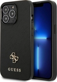 Kryt Guess GUHCP13LPS4MK Apple iPhone 13 Pro black hardcase Saffiano 4G Small Metal Logo