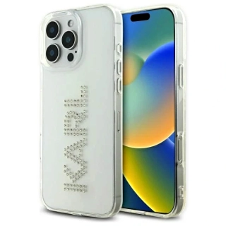 Kryt Karl Lagerfeld KLHCP16XHKLSTDCT Apple iPhone 16 Pro Max hardcase IML Rhinestones Logo transparent