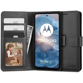 Knížkové pouzdro Tech-Protect Wallet Motorola Moto G24 / G24 Power / G04 Black