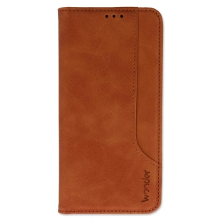 Knížkové pouzdro Wonder Prime pro Xiaomi Redmi Note 14 5G , barva hnědá