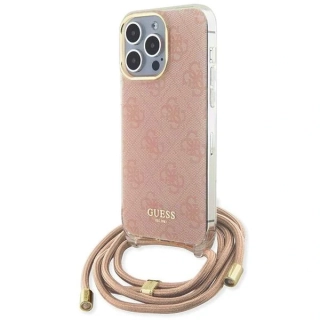 Kryt Guess GUHCP15XHC4SEP Apple iPhone 15 Pro Max hardcase Crossbody Cord 4G Print pink