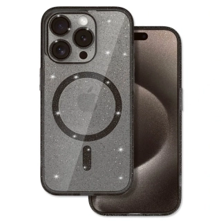 Kryt Glitter MagSafe pro Samsung Galaxy S25 Ultra , barva černá clear