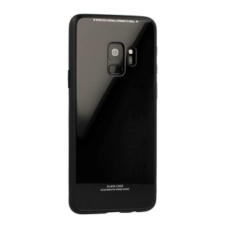 Temperované černé BUMPER GLASS pouzdro na SAMSUNG J415 Galaxy J4 Plus (J4+)