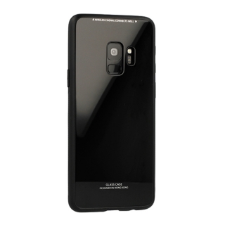 Temperované černé BUMPER GLASS pouzdro na HUAWEI Mate 20 Lite