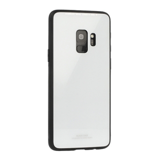 Temperované bílé BUMPER GLASS pouzdro na SAMSUNG J415 Galaxy J4 Plus (J4+)