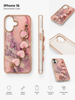 Kryt Trend pro Apple iPhone 16 , design 6 , barva růžová