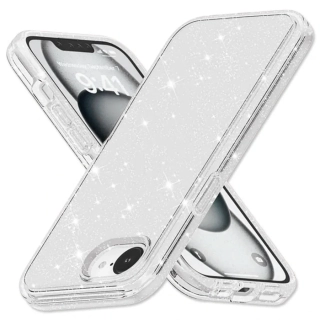 Kryt Glitter pro Apple iPhone 16e / 17e , barva stříbrná