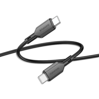 Data kabel Borofone BX70 - Typ C do Typ C - 60W, 3A, 1m, černý