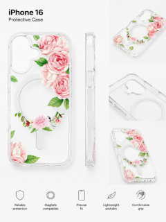 Kryt Flower MagSafe Protect pro Apple iPhone 16 , design 1