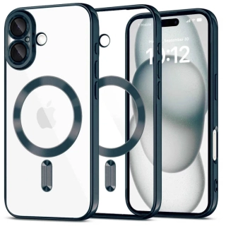 Kryt Metallic Magsafe pro Apple iPhone 16 , barva tmavě modrá