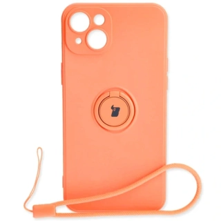 Kryt Bizon Case Silicone Ring Sq Apple iPhone 15 Plus orange