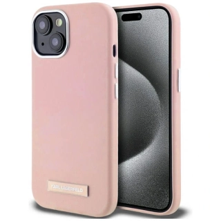 Kryt Karl Lagerfeld FW Metal Plate MagSafe Apple iPhone 15 pink