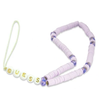Přívěsek Guess GUSTPEARU Phone Strap lilac Heishi Beads