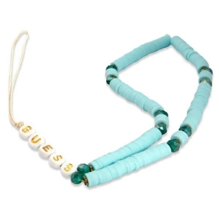 Přívěsek Guess GUSTPEARP Phone Strap blue Heishi Beads