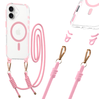 Tel Protect Strap Kryt ClearCase pro Apple iPhone 16 , barva růžová