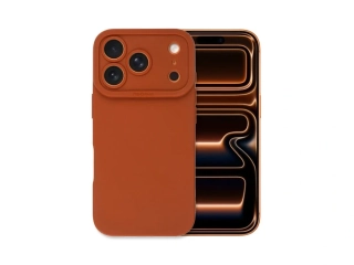 Hnědý silikonový kryt se zvýšenou ochranou čoček pro iPhone 17 Pro