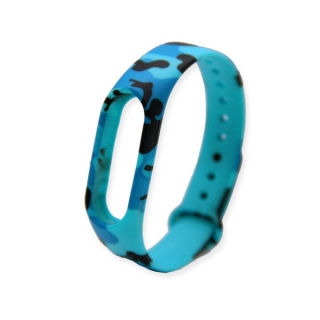 Náhradní náramek pro XIAOMI Mi Band 2 - silikonový CAMOUFLAGE modrý