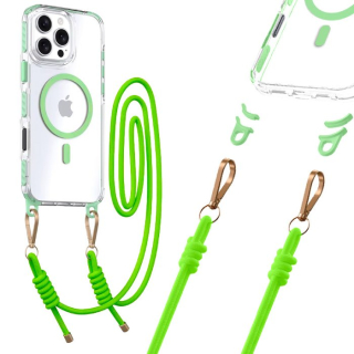 Tel Protect Strap Kryt ClearCase pro Apple iPhone 16 , barva zelená