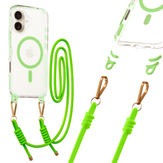 Tel Protect Strap Kryt ClearCase pro Apple iPhone 16 , barva zelená