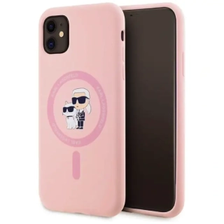 Kryt Karl Lagerfeld Silicone Karl&Choupette MagSafe Apple iPhone 11 pink
