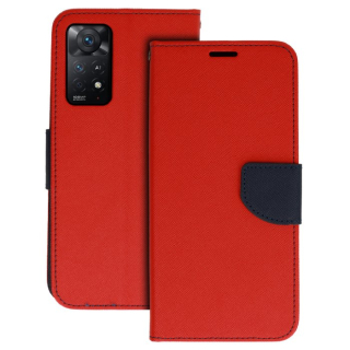 Knížkové pouzdro Fancy pro Xiaomi Redmi Note 11 5G/Note 11S 5G/Poco M4 Pro 5G , barva červená-modrá