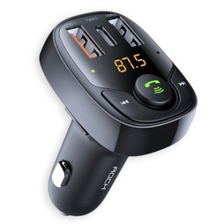 Transmiter FM Bluetooth ROCK B301 MP3, Bluetooth - 2xUSB + typ C + micro SD - 36W černý