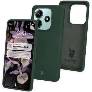 Kryt Bizon Soft Case Xiaomi Redmi Note 14 5G dark green