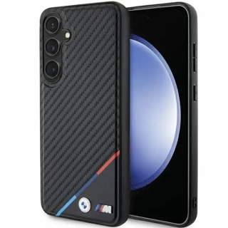 Kryt BMW BMHMS24S23PUDTK Samsung Galaxy S24 hardcase Carbon Tricolor Line MagSafe black
