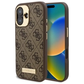 Kryt Guess GUHMP16MU4GPRW Apple iPhone 16 Plus hardcase 4G Logo Plate MagSafe brown