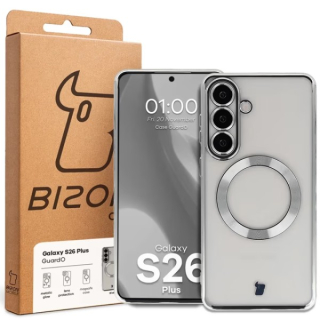Kryt Bizon Case GuardO Magnetic Samsung Galaxy S26 Plus, transparent-silver