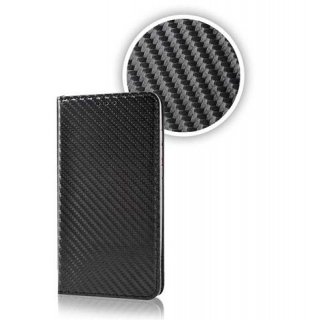 Peněženkové černé SMART CARBON pouzdro na HUAWEI Y6 II