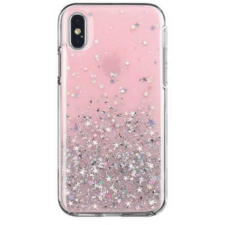 Gelové třpytivé růžové GLITTER STARS pouzdro na SAMSUNG M317 Galaxy M31s