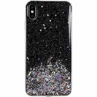 Gelové třpytivé černé GLITTER STARS pouzdro na SAMSUNG M317 Galaxy M31s