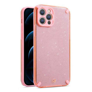 Gelové růžové GLITTER DUST pouzdro na APPLE iPhone 7 (4.7) / iPhone 8 (4.7) / iPhone SE (2020)