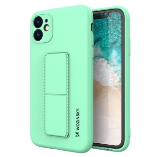 Gelové KICKSTAND tyrkysové pouzdro na APPLE iPhone 12 (6.1)