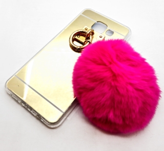 Gelové pouzdro MIRROR s přívěškem na SAMSUNG A310F Galaxy A3 (2016) - vzor PINK BALL