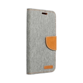 Peněženkové šedé pouzdro CANVAS na Huawei Y6 II (gelový držák)