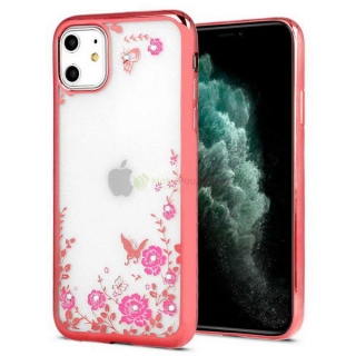 Gelové růžové pouzdro FRAME FLORA na XIAOMI Redmi 8A
