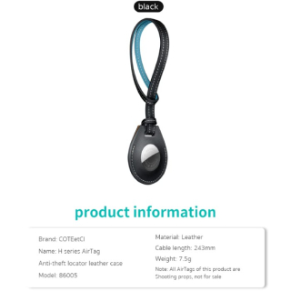Pouzdro kožené COTEetCI pro Apple AirTag, H-series černá